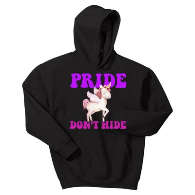 Celebrate Lgbtq Pride Events Month Pride DonT Hide Unicorn Kids Hoodie