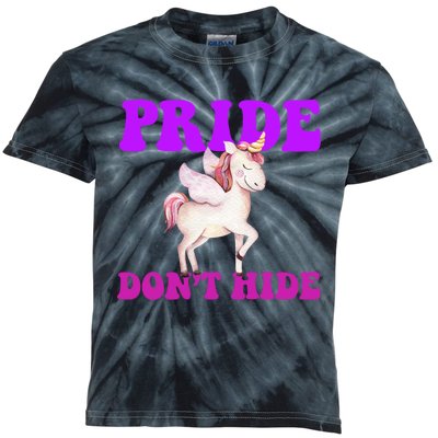 Celebrate Lgbtq Pride Events Month Pride DonT Hide Unicorn Kids Tie-Dye T-Shirt