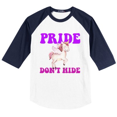 Celebrate Lgbtq Pride Events Month Pride DonT Hide Unicorn Baseball Sleeve Shirt