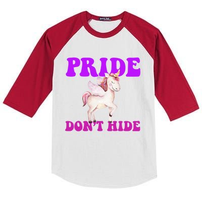 Celebrate Lgbtq Pride Events Month Pride DonT Hide Unicorn Kids Colorblock Raglan Jersey