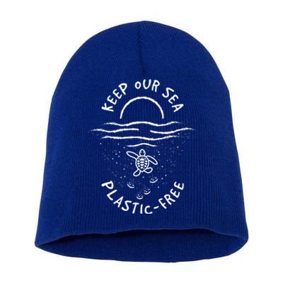 Consume Less Plastic Great Gift World Sea Ocean Turtles Gift Short Acrylic Beanie