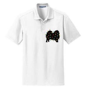 Christmas Lights Pomeranian Cute Gift For Dog Lovers Dry Zone Grid Polo