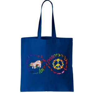 Cute Love Peace And Sloths Cute Sloth Lover Love Sloths Hippie Gift Tote Bag