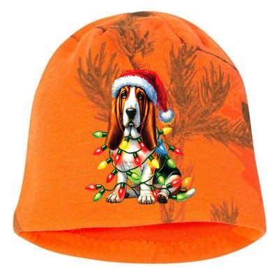 Christmas Lights Pet Animal Basset Hound Dog Lover Santa Hat Gift Kati - Camo Knit Beanie