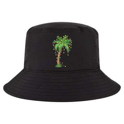 Christmas Lights Palm Tree Beach Funny Tropical Xmas Gift Cute Gift Cool Comfort Performance Bucket Hat