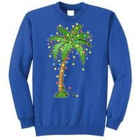 Christmas Lights Palm Tree Beach Funny Tropical Xmas Gift Cute Gift Sweatshirt