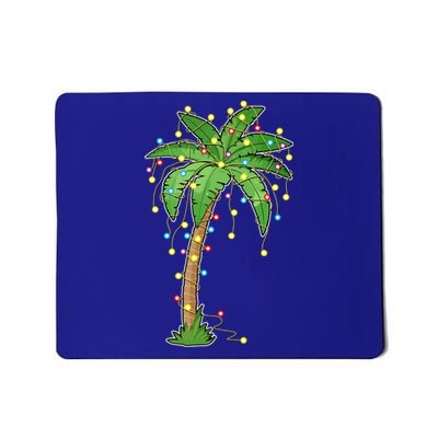 Christmas Lights Palm Tree Beach Funny Tropical Xmas Gift Cute Gift Mousepad