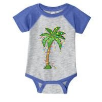 Christmas Lights Palm Tree Beach Funny Tropical Xmas Gift Cute Gift Infant Baby Jersey Bodysuit