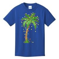 Christmas Lights Palm Tree Beach Funny Tropical Xmas Gift Cute Gift Kids T-Shirt