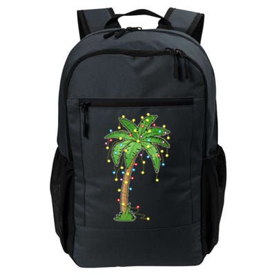 Christmas Lights Palm Tree Beach Funny Tropical Xmas Gift Cute Gift Daily Commute Backpack