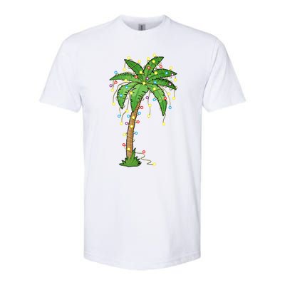 Christmas Lights Palm Tree Beach Funny Tropical Xmas Gift Cute Gift Softstyle CVC T-Shirt