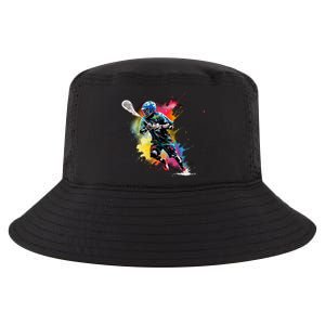 Colorful Lacrosse Player Boy On Lacrosse Cool Comfort Performance Bucket Hat