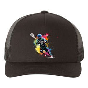 Colorful Lacrosse Player Boy On Lacrosse Yupoong Adult 5-Panel Trucker Hat