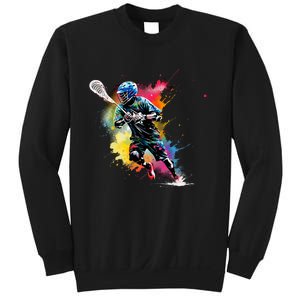 Colorful Lacrosse Player Boy On Lacrosse Sweatshirt