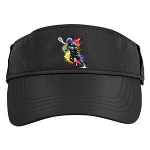 Colorful Lacrosse Player Boy On Lacrosse Adult Drive Performance Visor