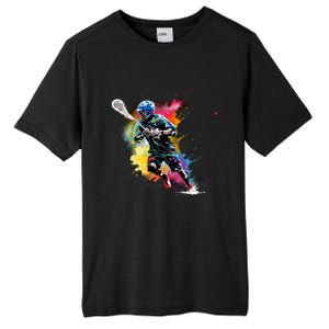 Colorful Lacrosse Player Boy On Lacrosse Tall Fusion ChromaSoft Performance T-Shirt