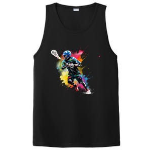 Colorful Lacrosse Player Boy On Lacrosse PosiCharge Competitor Tank