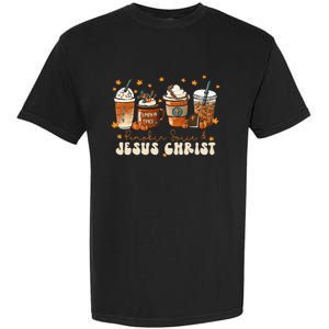 Coffee Latte Pumpkin Spice Jesus Christ Thanksgiving Fall Garment-Dyed Heavyweight T-Shirt