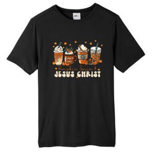 Coffee Latte Pumpkin Spice Jesus Christ Thanksgiving Fall Tall Fusion ChromaSoft Performance T-Shirt