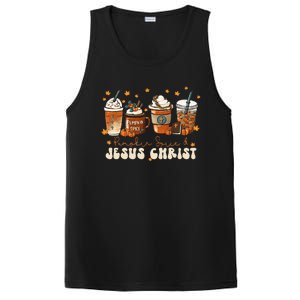 Coffee Latte Pumpkin Spice Jesus Christ Thanksgiving Fall PosiCharge Competitor Tank