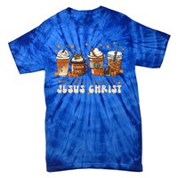 Coffee Latte Pumpkin Spice Jesus Christ Thanksgiving Fall Tie-Dye T-Shirt