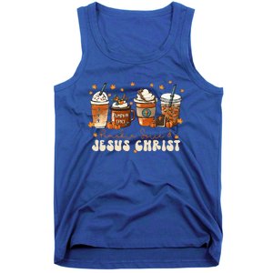 Coffee Latte Pumpkin Spice Jesus Christ Thanksgiving Fall Tank Top