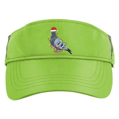 Christmas Lights Pigeon Wearing Xmas Hat Pigeon Lover Long Sleeve Adult Drive Performance Visor