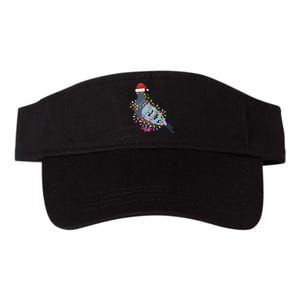 Christmas Lights Pigeon Wearing Xmas Hat Pigeon Lover Long Sleeve Valucap Bio-Washed Visor