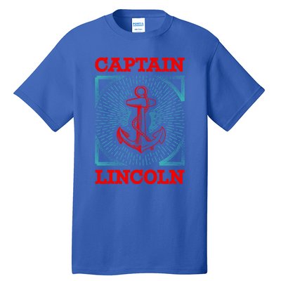 Captain Lincoln Personalized Name Sea Boating Trip Gift Tall T-Shirt