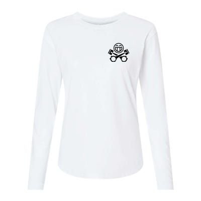 Car Lover Pocket Logo Womens Cotton Relaxed Long Sleeve T-Shirt