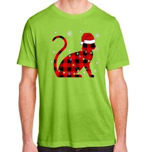 Cat Lover Plaid Holiday Festive Adult ChromaSoft Performance T-Shirt