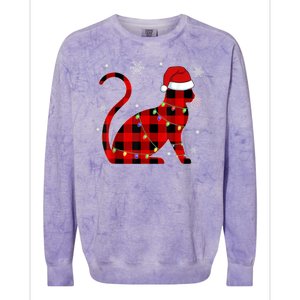 Cat Lover Plaid Holiday Festive Colorblast Crewneck Sweatshirt