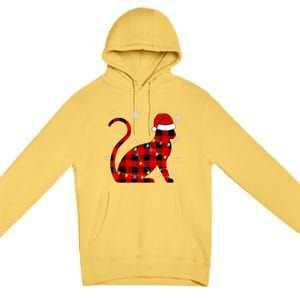 Cat Lover Plaid Holiday Festive Premium Pullover Hoodie