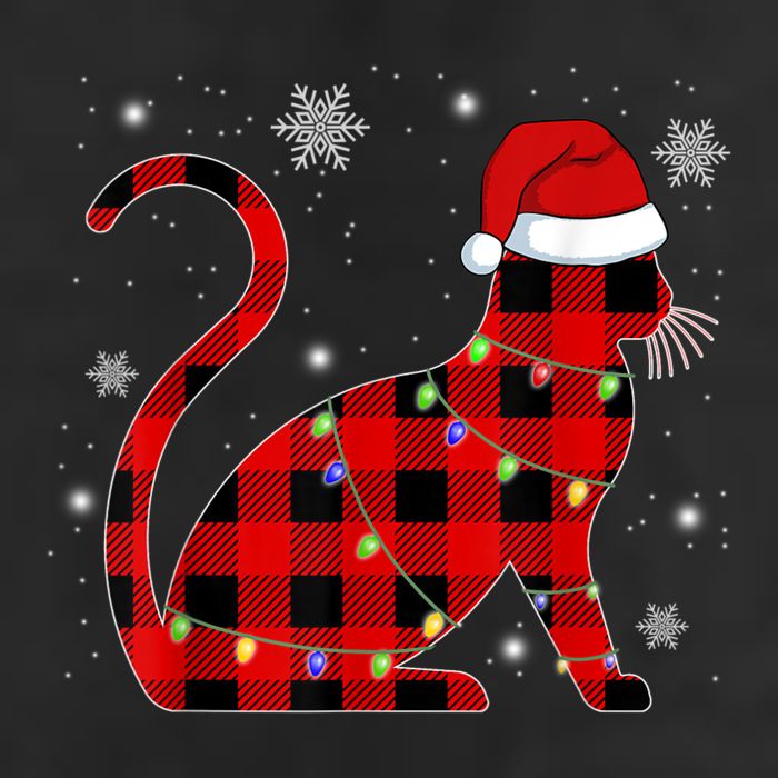 Cat Lover Plaid Holiday Festive 7 Panel Mesh Trucker Snapback Hat