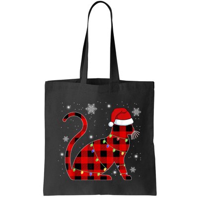 Cat Lover Plaid Holiday Festive Bag