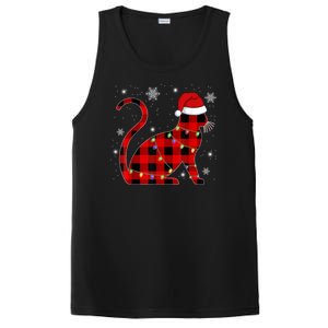 Cat Lover Plaid Holiday Festive PosiCharge Competitor Tank