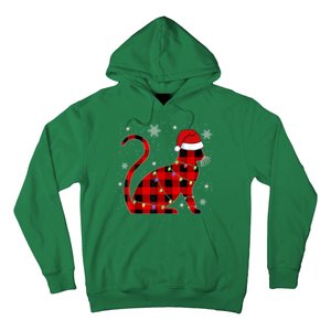 Cat Lover Plaid Holiday Festive Hoodie