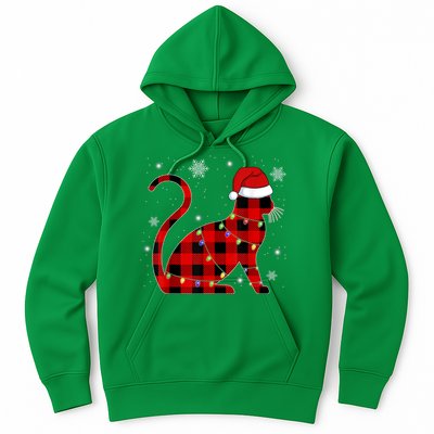 Cat Lover Plaid Holiday Festive Hoodie