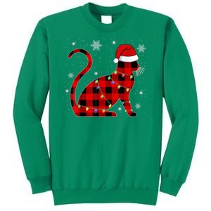 Cat Lover Plaid Holiday Festive Sweatshirt