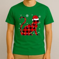 Cat Lover Plaid Holiday Festive T-Shirt