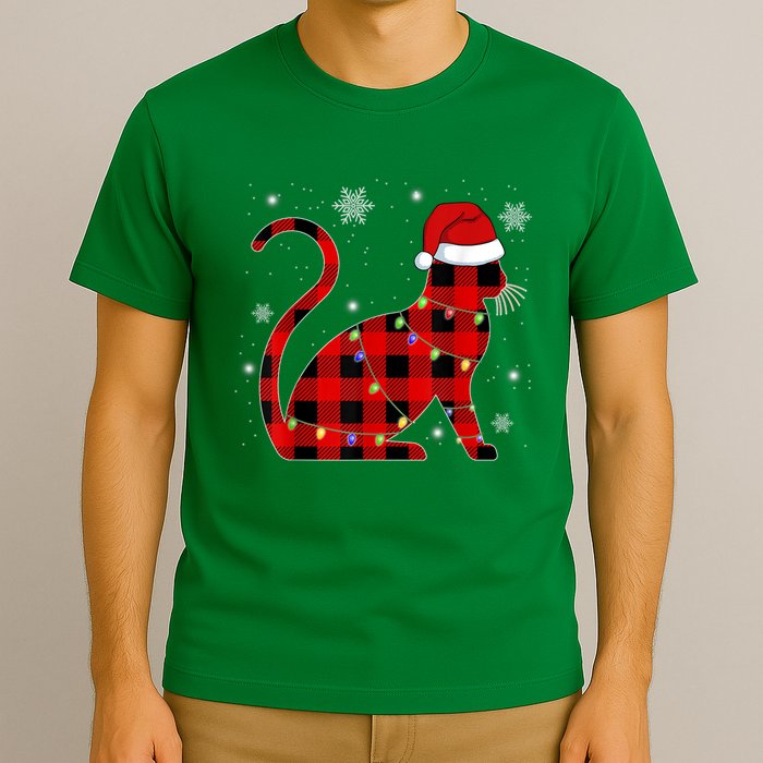 Cat Lover Plaid Holiday Festive T-Shirt