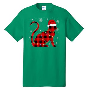 Cat Lover Plaid Holiday Festive Tall T-Shirt