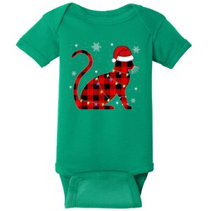 Cat Lover Plaid Holiday Festive Baby Bodysuit