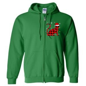 Cat Lover Plaid Holiday Festive Full Zip Hoodie