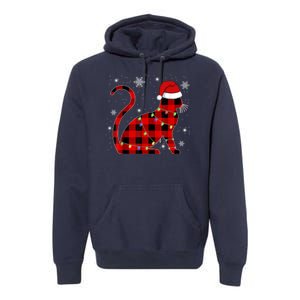 Cat Lover Plaid Holiday Festive Premium Hoodie