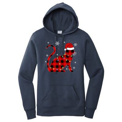 Cat Lover Plaid Holiday Festive Women's Pullover Hoodie