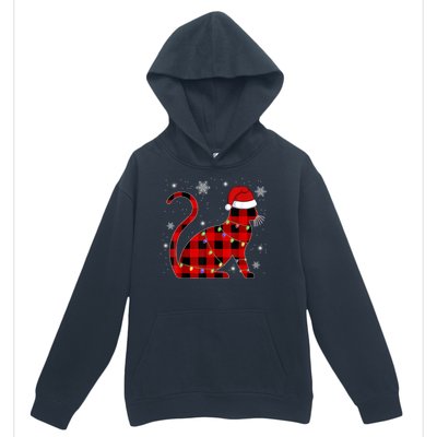 Cat Lover Plaid Holiday Festive Urban Pullover Hoodie