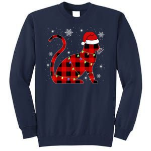 Cat Lover Plaid Holiday Festive Tall Sweatshirt