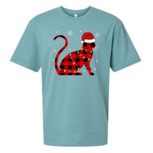 Cat Lover Plaid Holiday Festive Sueded Cloud Jersey T-Shirt