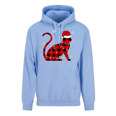 Cat Lover Plaid Holiday Festive Unisex Surf Hoodie